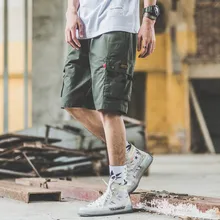 Весна лето Мульти Карманы Drawstring шорты для мужчин Городские Мальчики японский уличная хип хоп Короткие брюки плюс размер m-xxl