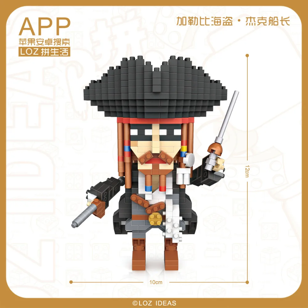 LOZ capitán Jack Sparrow ladrillos de construcción bloques de construcción de la figura de acción juguetes brinquedos educativo juguetes Jouet enfant LOZ capitán Jack Sparrow ladrillos de construcción bloques de construcción de la figura de acción juguetes brinquedos educativo juguetes Jouet enfant