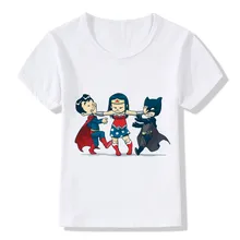Милая Детская футболка с забавным супергероем летняя одежда для мальчиков и девочек повседневная детская футболка ooo2233