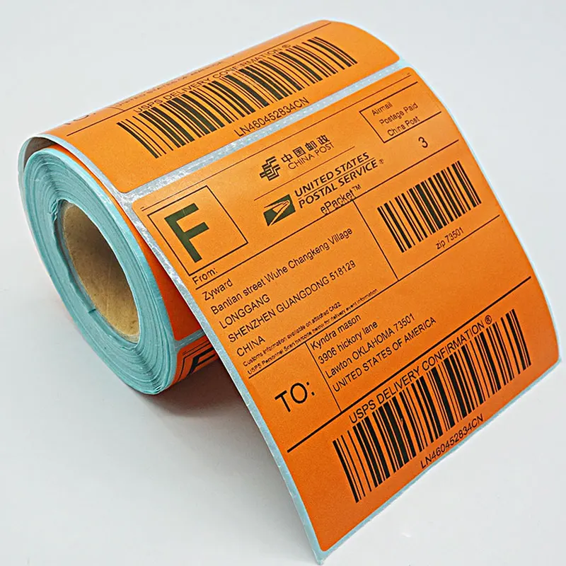 Цветная этикетки 100 мм x 100 мм, 7 цветов доступны для Zebra GK420D размер прямой печати " x 4" - Цвет: orange 200P per roll