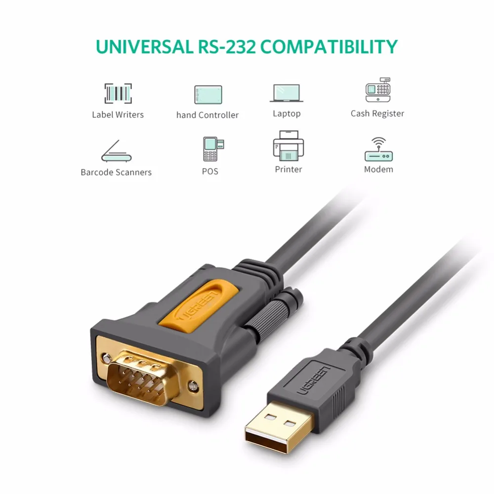 Ugreen USB к RS232 COM Порты и разъёмы Серийный PDA 9 DB9 Булавки Кабель адаптер плодовитый