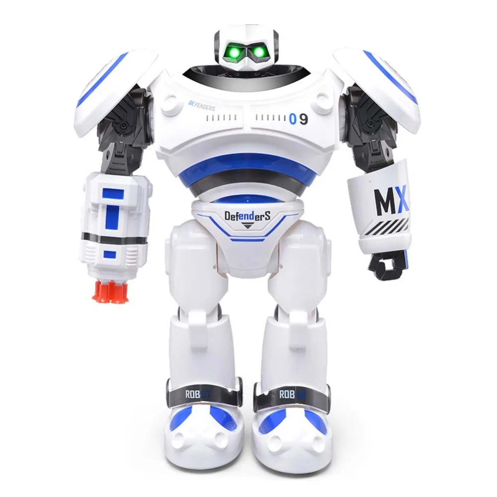 

RC Smart Robot English Toy R-1 Infrared Slide Walk Shoot Missile Dancing Intelligent Remote Control Battle Droid Toy for Kids
