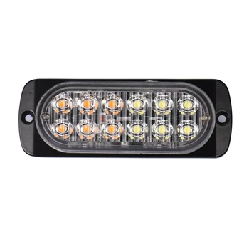 

10X Amber/White Car 12 Led Emergency Warning Flash Strobe Light Kit Bar Truck