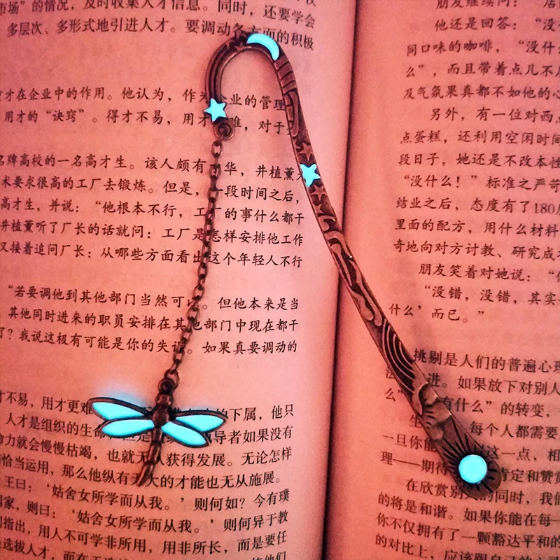 Светящиеся металлические перья Bookmarks для книг креативные Сова бабочки стрекозы закладки книг учители подарки для школы и офиса