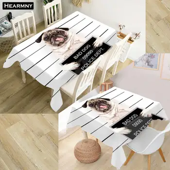 

Custom Cute Pug Dogs Tablecloth Kitchen Dining Table Decorations Home Rectangular Party Table Covers Office Plain More Size
