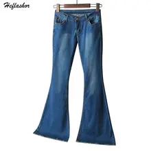 Heflashor, свободные, повседневные, расклешенные, женские, талия, сексуальные, джинсы, классика хиппи, широкие, расклешенные, джинсы, клеш, штаны