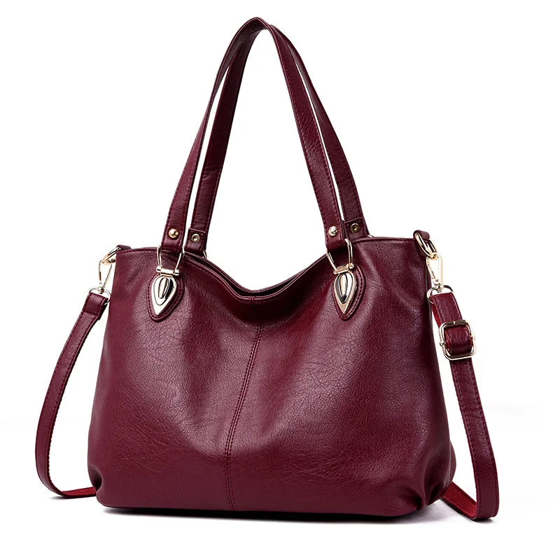 حار بيع النساء حقائب كبيرة قدرة أعلى-حقائب بيد الإناث لينة جلدية الكتف حقيبة ساعي عارضة كبير حمل حقيبة تسوق