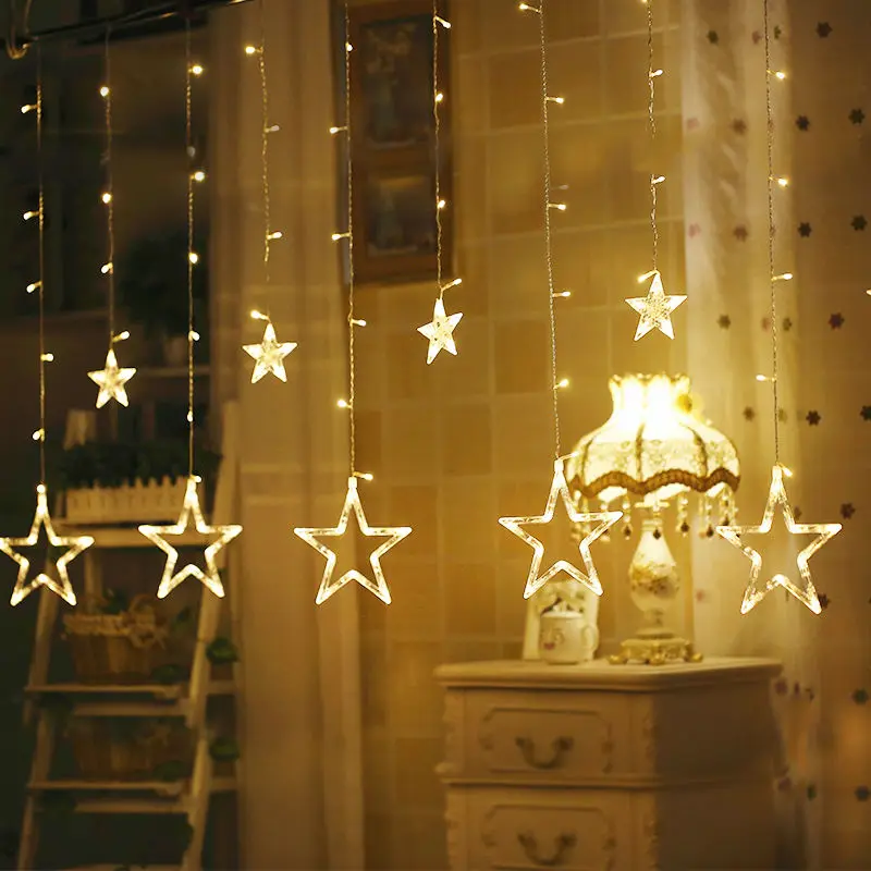 

220V Star led string light outdoor fairy lights led star Lamp 2.5M 138LEDs,Yellow/Blue/Warm White/Pink/RGB etc