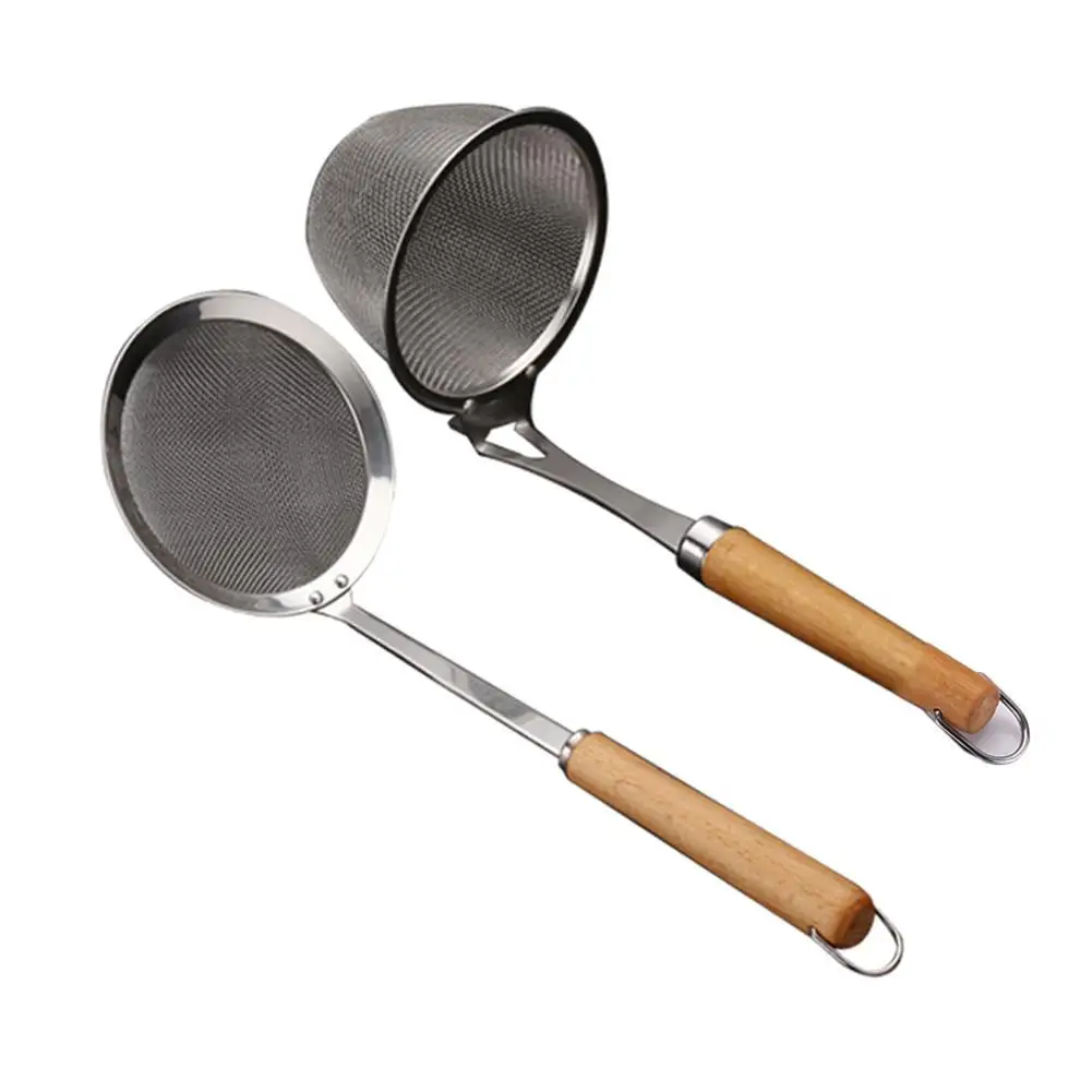 Oil Strainer Spoon Fine Mesh Stainless Steel Kitchen Utensil Colander Skimmer