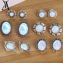 AY богемные геометрические полые опал Комплект сережек для женщин Винтаж камень серьги гвоздики женские массивные Brincos Ювелирные изделия вечерние подарок