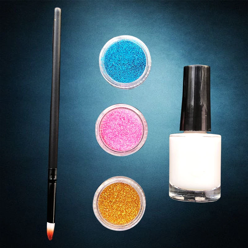 1 Set Glitter Tattoo Kits Powder Temporary Tattoo Body Painting Kit