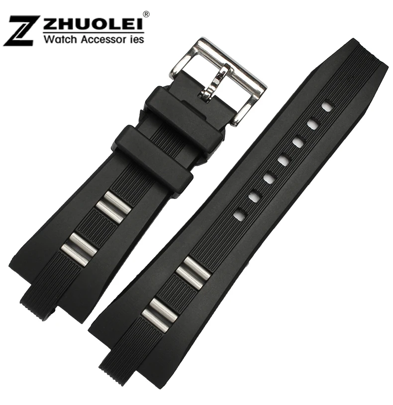

Watch Band 26mm SIlicone mens watch strap band rubber black For brand DP45BSTVDCH/GMT Free Shipping