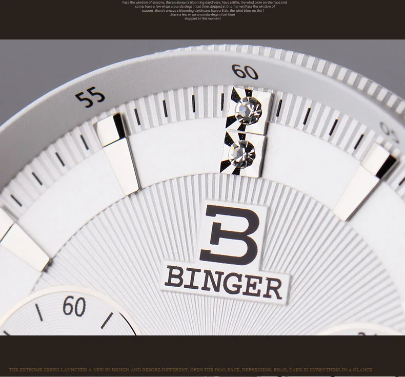 Binger, пара часов, швейцарские Роскошные Кварцевые водонепроницаемые мужские часы с ремешком из натуральной кожи, наручные часы с хронографом BG6019
