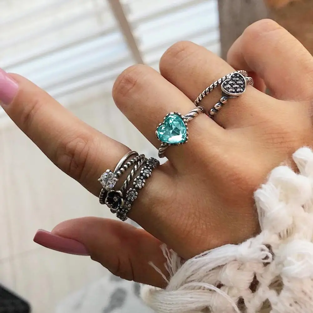 6Pcs Rings For Women Stacking Midi Knuckle Finger Rings Women Love