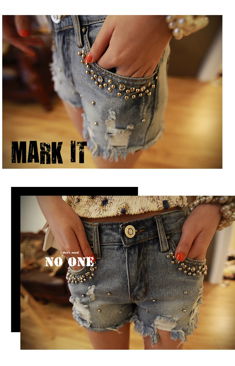 bike shorts women Summer Beaded Denim Shorts Female   Plus Size S~2XL Vintage Women Jeans Shorts Tassel Denim Shorts High Quality Wash Jeans bike shorts women