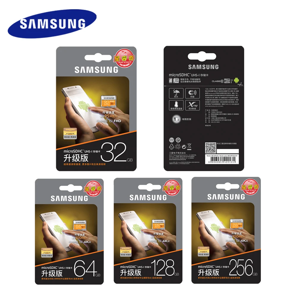 Оригинальный SAMSUNG EVO Plus карты памяти 64 Гб U3 EVO + 128 GB 256 GB Class10 Micro SD карты 32 GB 16 GB microSD UHS-I U1 TF карты