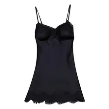 Сексуальное атласное нижнее белье на бретельках, шелковая ночная рубашка, летнее кружевное Ночное платье, ночная рубашка, атласная Домашняя одежда, ночная рубашка