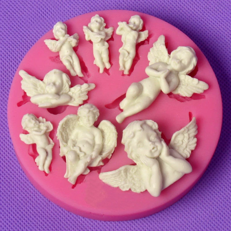 JX-LCLYL 8 Angel Baby Silicone Cookie Cutter Fondant Cake Decor Marzipan Mould