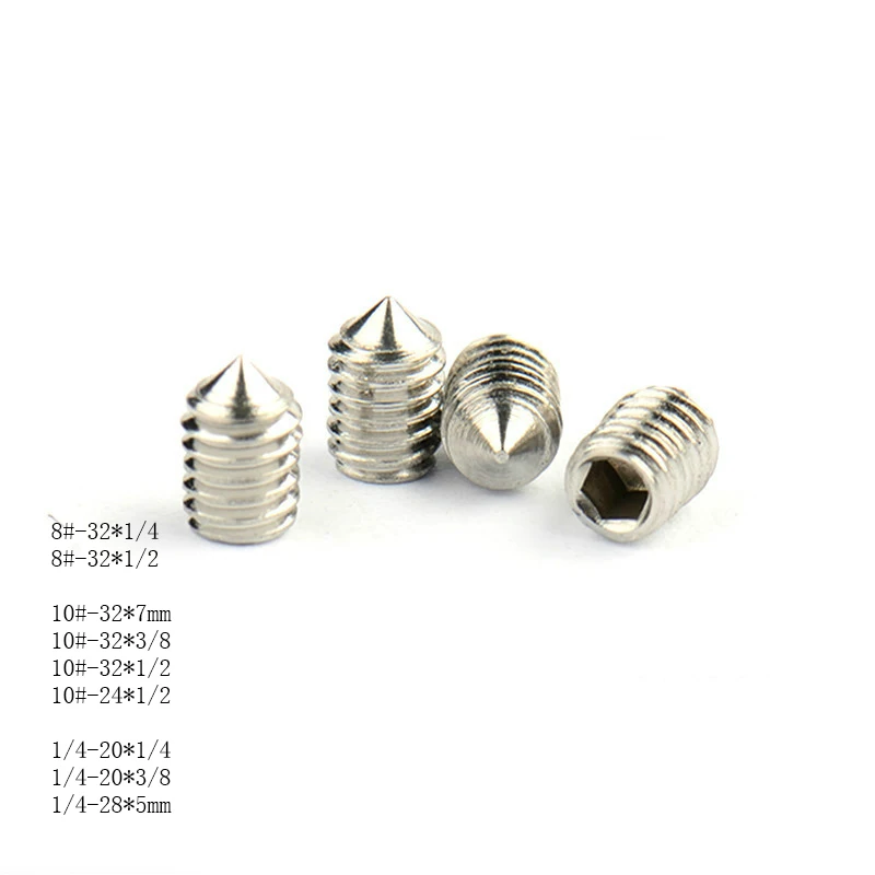 Brass Tip 8-32 x 1/4" Length 20 Pieces Alloy Steel Set Screws 