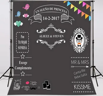

Custom blackboard Wedding Background Sweet love backdrop chalkboard DIY backdrop photocall bodas
