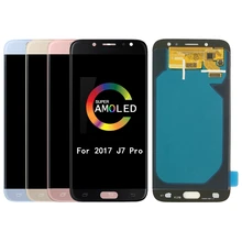 Супер Amoled ЖК-дисплей для samsung Galaxy J7 Pro J730 J730F ЖК-дисплей и сенсорный экран дигитайзер сборка