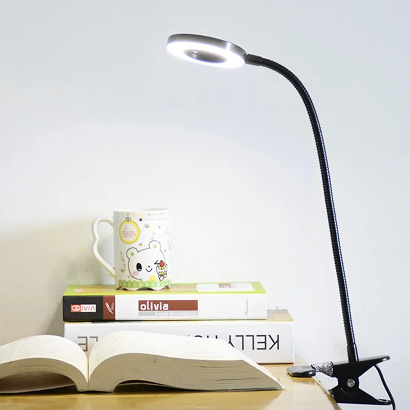 

Fonkin Clip Table Lamp Usb LED Office Desk Lamp Dimmable Flexible Gooseneck Book Light For Study Reading 5DV 6W Aluminum 90808