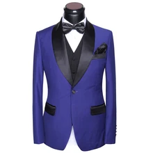 Wedding Suits For Men 2017 Latest Coat Pants Vest Tie Handkerchief Design Morning Suit Round Collar Slim Fit Black-tie Dress Set