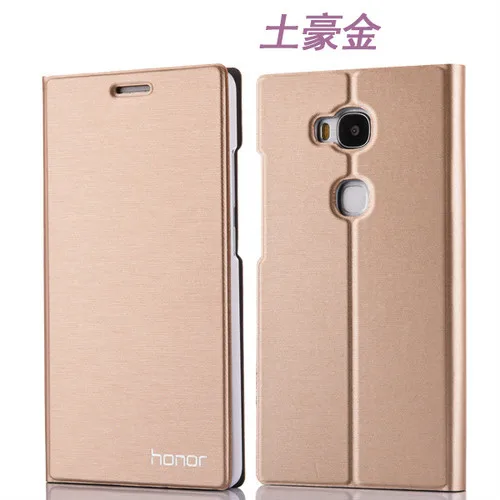 Новое поступление, чехол для Huawei Honor 5c/5x, роскошный тонкий стильный флип-кожаный чехол для Huawei Honor 5c Honor 5x, чехол, сумка, защита 360 - Цвет: Gold