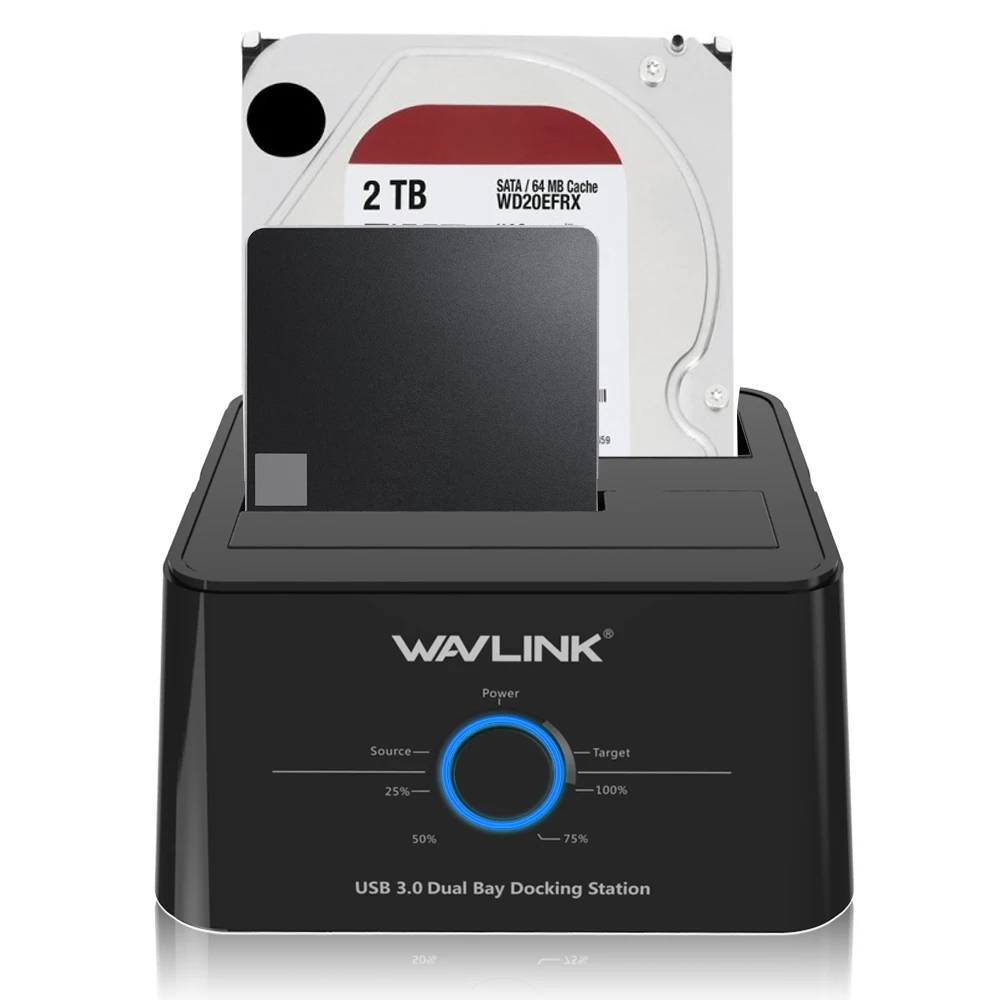 Wavlink 2," 3,5" USB 3,0 SATA внешний жесткий диск Док-станция двойной отсек внешний жесткий диск Корпус для 2*8 TB HDD SSD чехол