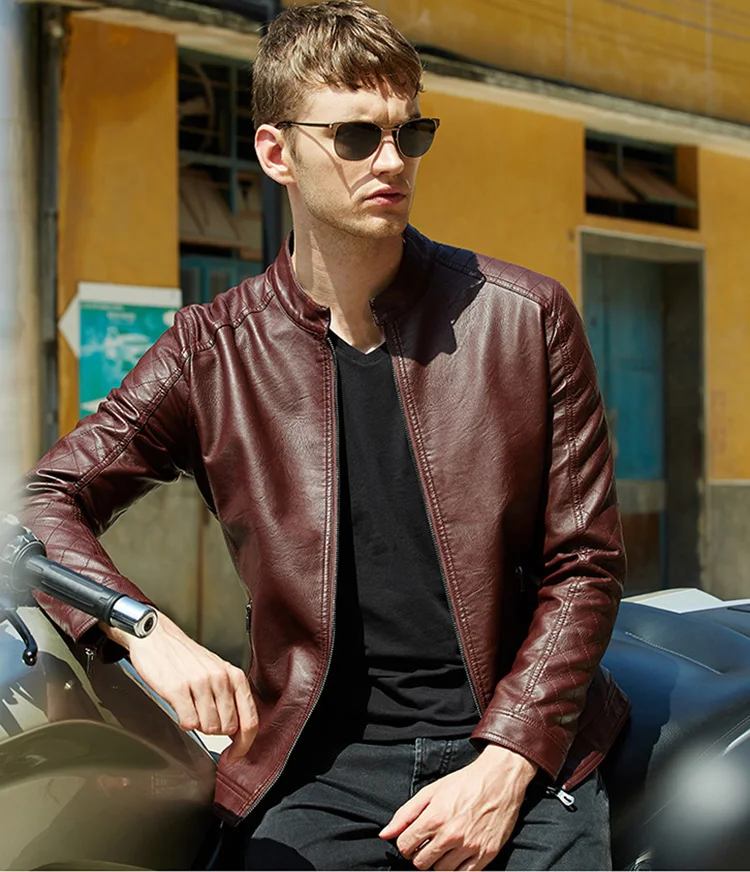 HCXY, мужские Куртки из искусственной кожи, осень, мужские пальто из искусственной кожи, мужская куртка с воротником-стойкой, утепленная мотоциклетная теплая одежда