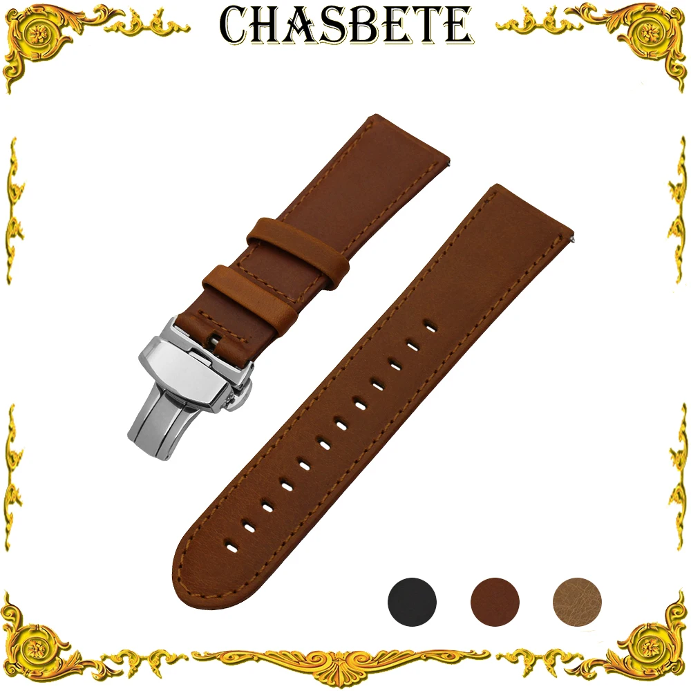 22 мм кожа часы группы для люминокс ремешок Quick Release ремешок на запястье петли для ремня браслет чёрный; коричневый Для мужчин Для женщин +