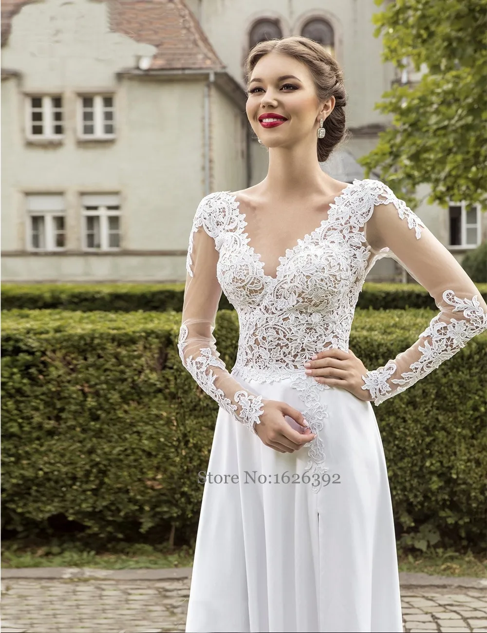 Hot Y Open Backless Lace Wedding Dress Gowns 2017 Side Split Hot Y Open Backless Lace Wedding Dress Gowns 2017 Side Split See Through Long Sleeve Bridal Dresses Free Shipping In From Weddings