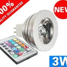 Mr16 3 Вт светодиодная rgb Лампочка, лампа направленного света 16 цветов сменный+ ИК-пульт дистанционного управления