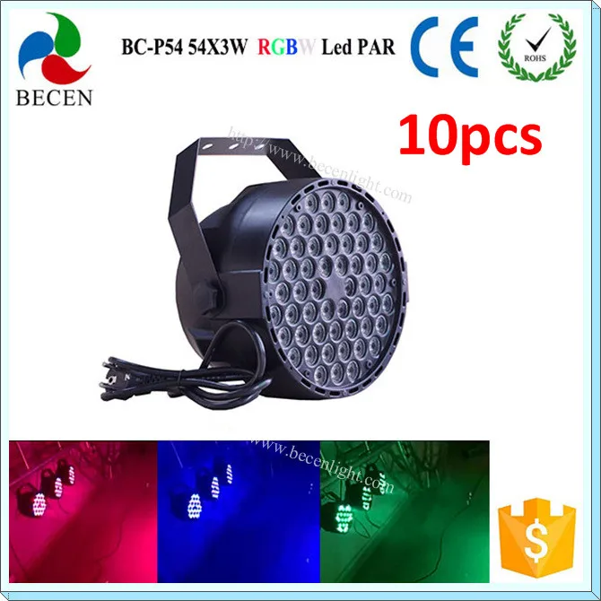 

10pcs/ lot 54x3w RGBW DMX512 LED par light FOR SALE