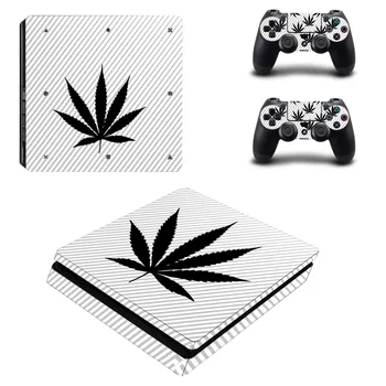 

Pure White Green Leaf Weed PS4 Slim Skin Sticker Decal Vinyl for Playstation 4 Console and 2 Controllers PS4 Slim Skin Sticker