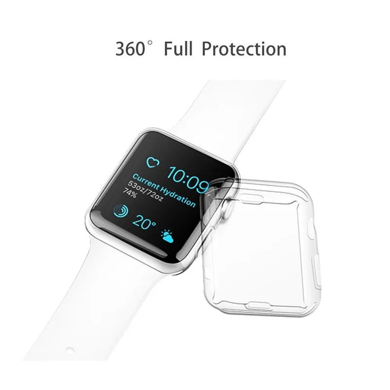  38mm/42mm Crystal Ultra Thin Hard PC Plastic Transparent protective shell Clear Case Cover for Apple Watch Series 1/  2 / 3