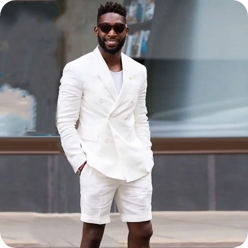 white short pants suit