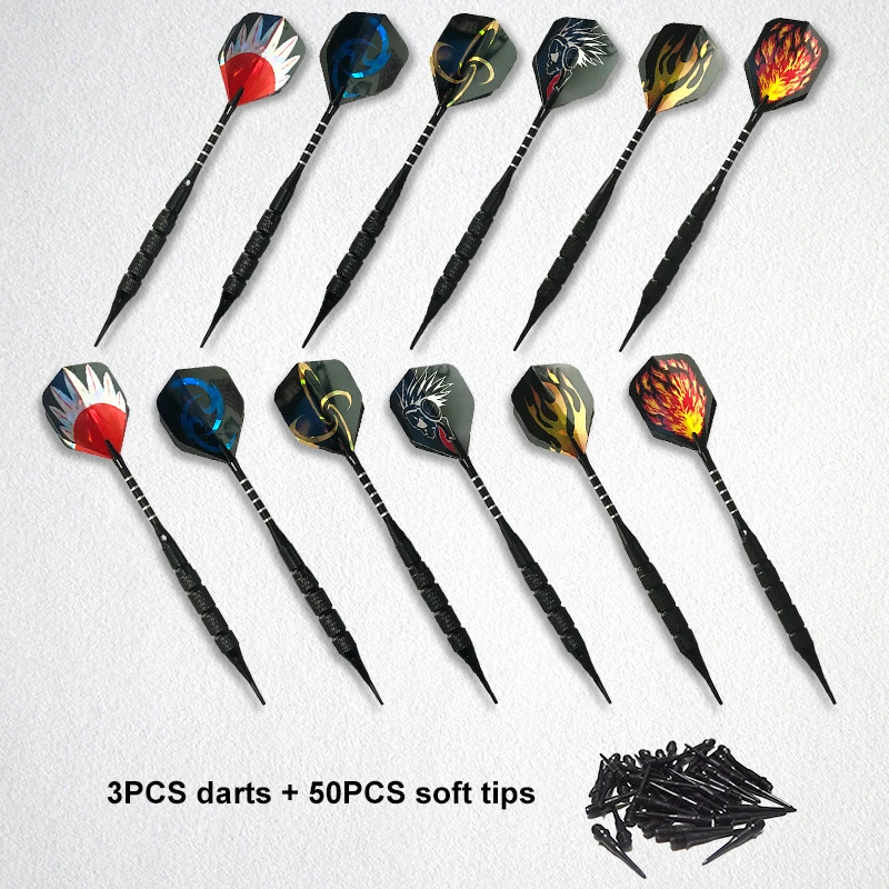 

3PCS/set Safty Soft Darts with 50pcs Extra 2BA Soft Tips 18g Safty Professional Darts Electronic Soft Tip Dartboard Game Q