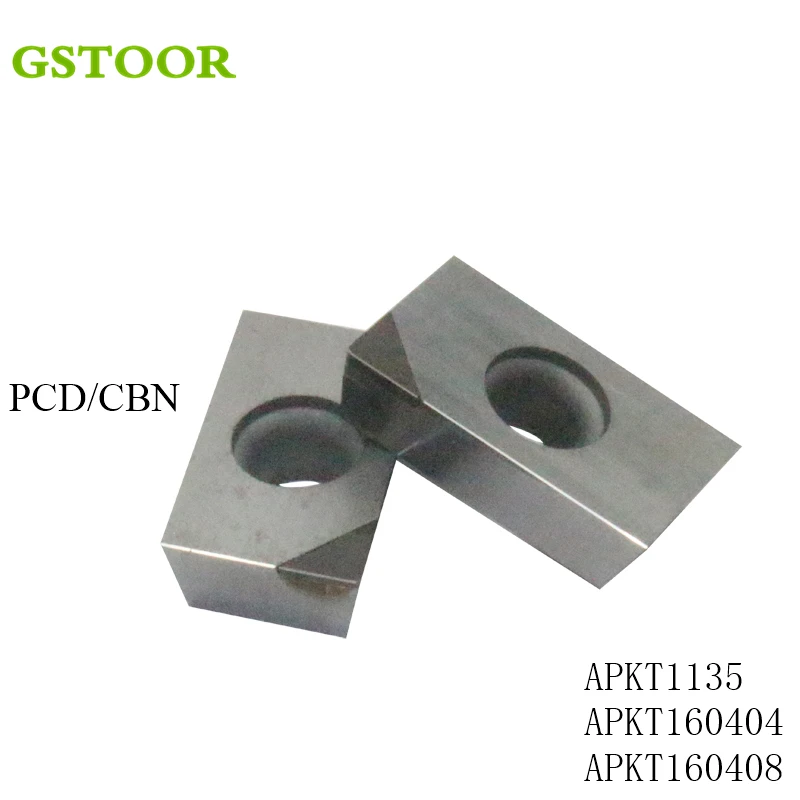 

2pcs APKT1135 APKT160404 APKT160408 PCD CBN Milling cutter Turning Tool carbide inserts for CNC Lathe Milling