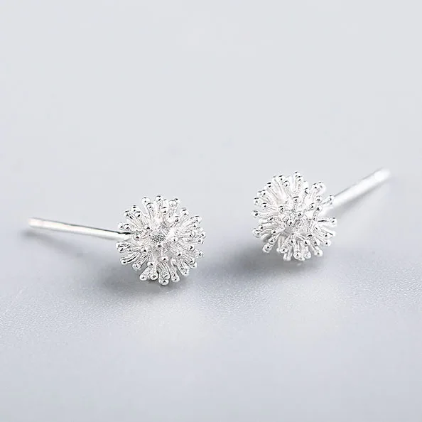 

2016 Fashion 925 Sterling Silver Dandelion Stud Earrings Jewelry Pendientes Brincos Fashion Jewelry
