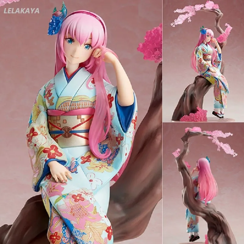 

25cm Anime Game Hatsune Miku Megurine Luka Kimono Ver Model PVC Action Figure Vocaloid 3 Virtual Idol Decoration Japanese Doll