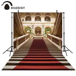 Allenjoy фотографии фонов роскошный дворец красный ковры шаг фон для фотосессий фотостенд декор с принтом