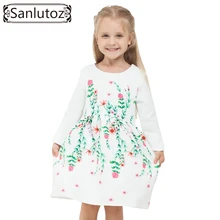Hiver Filles Robe Fleur 2016 Enfants Vêtements Enfants Fille Vêtements Marque pour Princesse Mariage de Fête De Vacances En Bas Âge Automne