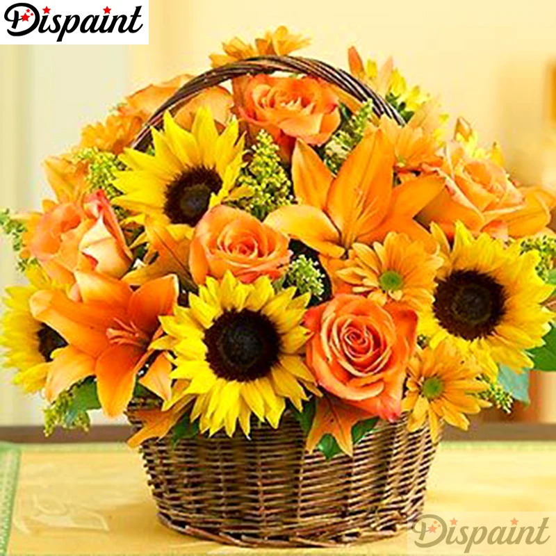 

Dispaint Full Square/Round Drill 5D DIY Diamond Painting "Flower landscape" Embroidery Cross Stitch 3D Home Decor Gift A10521