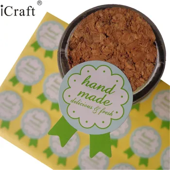 

1224pcs Green Medal Hand made stickers For home made cakes,muffins,cookies,chocolates Party Favor Gift Bag Candy Box Decor