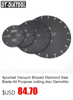 4pcs/set Vacuum Brazed Diamond Saw Blade All Purpose cutting disc Demolition blade Cast Iron Rebar hard stone 4/4.5/7/9"