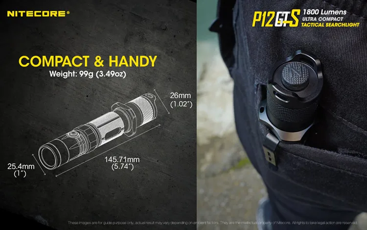 NITECORE P12GTS светодиодный фонарик Cree XHP35 HD 1800 лм дальность луча 226 м 18650 аккумулятор для использования на улице и дома