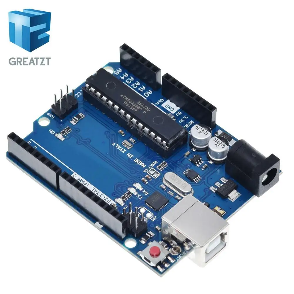 GREATZT 1 Комплект UNO R3 официальная коробка ATMEGA16U2+ MEGA328P чип для Arduino UNO R3 макетная плата+ USB кабель