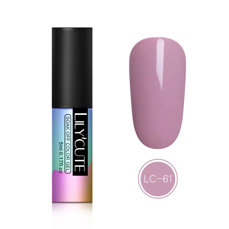 61 Lilycute 5 мл гели для ногтей Гель-лак Полу Постоянный красный серии гель Led UV лампа длительного действия био-Гели Soak Off Гель лак для ногтей Лаки, содержащий базовое, топовое покрытие - Цвет: 61