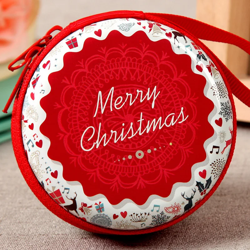 prativerdi Santa Claus Mini Storage Bag Money Box For USB Cable Coin Holder as a Christmas Gifts Zipper Lock Travel organizer9